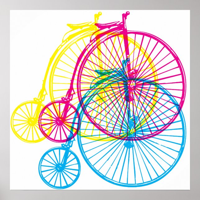 Penny Farthing CMYK Poster (Framsidan)