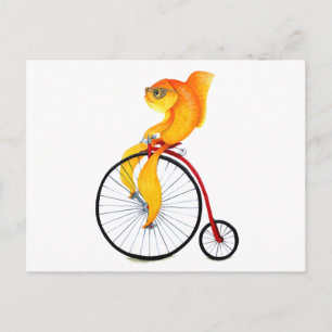 Penny Farthing Fish Vykort