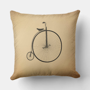 Penny-Farthing Höghjulig Antik Cykel Rustik Kudde