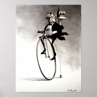 Penny-Farthing-Servitör Poster