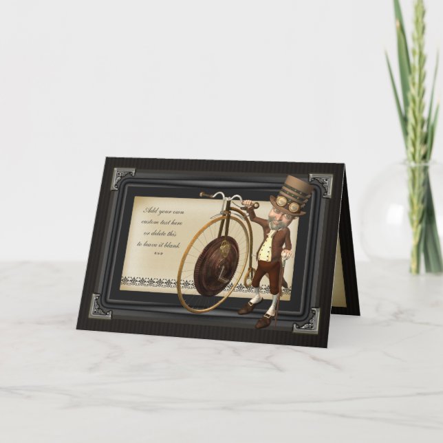 Penny Farthing Steampunk Hälsning Card Kort (Framsida)