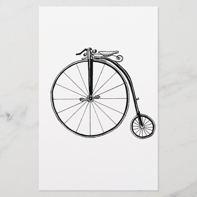 Penny Farthing Vintage Bicycle Illustration Brevpapper (Framsida)