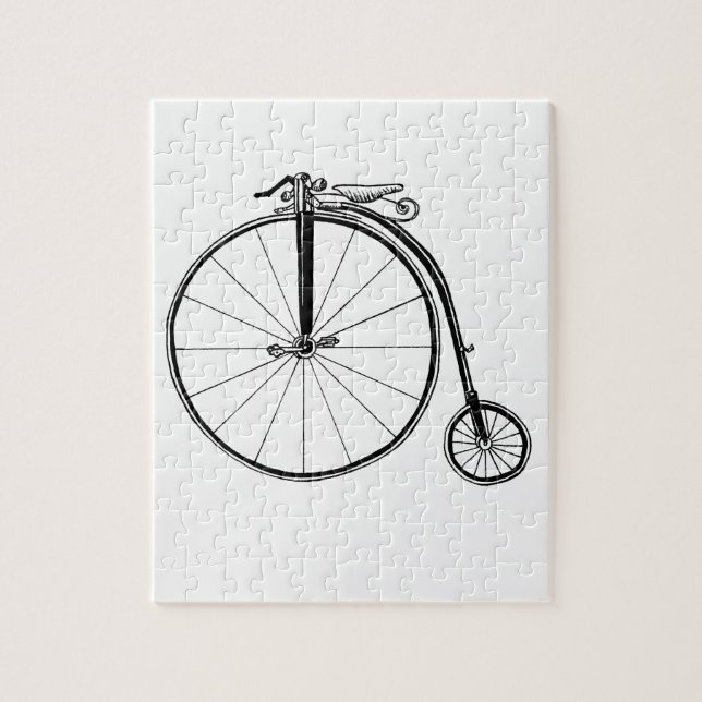 Penny Farthing Vintage Bicycle Illustration Pussel (Vertikal)