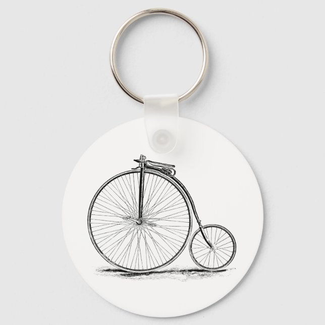 Penny Farthing Vintage High-Wheel Bicycle Nyckelring (Framsida)