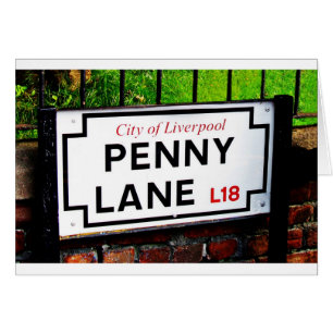Penny lane Liverpool England-tecken Hälsningskort