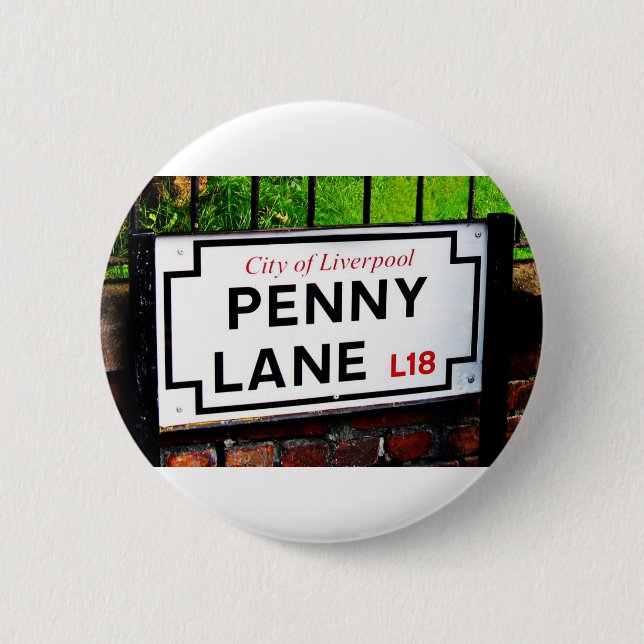 Penny Lane Liverpool England-tecken Knapp (Framsida)