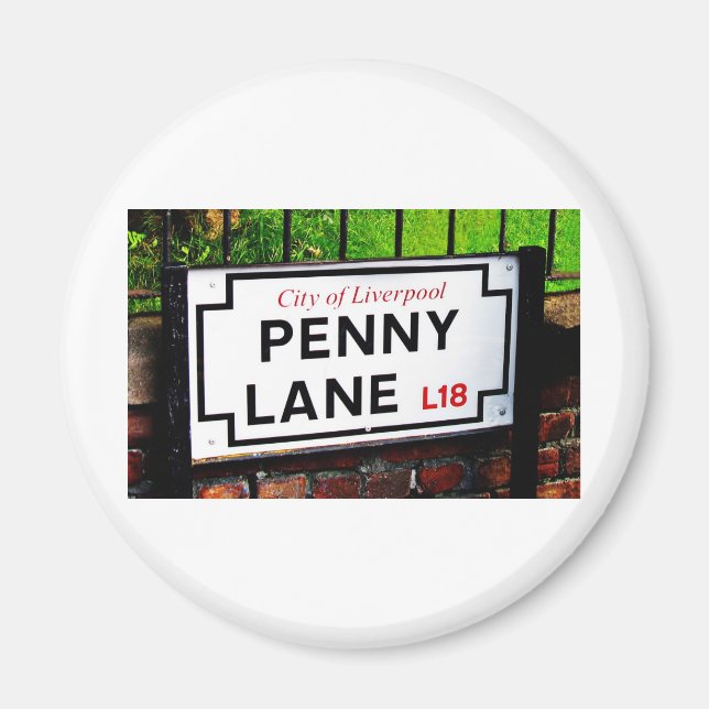 Penny lane Liverpool England-tecken Magnet (Framsidan)