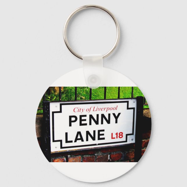 Penny lane Liverpool England-tecken Nyckelring (Framsida)