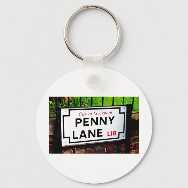 Penny lane Liverpool England-tecken Nyckelring (Framsida)