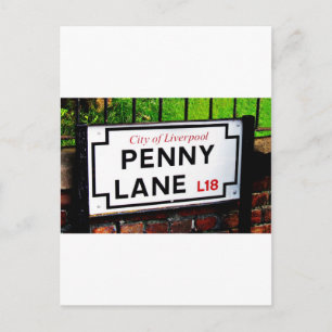 Penny lane Liverpool England-tecken Vykort