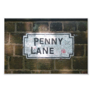 Penny Lane Street Sign, Liverpool UK Fototryck