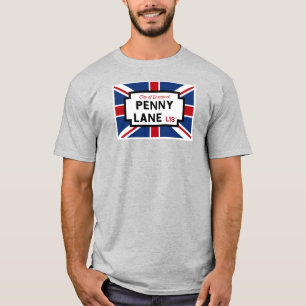 Penny Lane Street Sign med Union Jack T Shirt