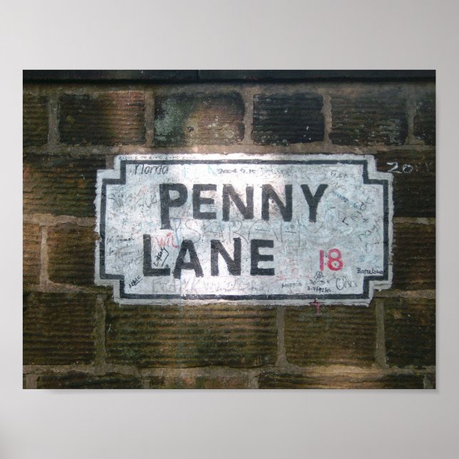 Penny Lane Street-tecken Poster (Framsidan)