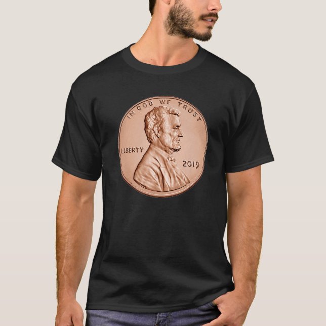 Penny Lincoln USA Coin 1 Cent 2019 America United T Shirt (Framsida)