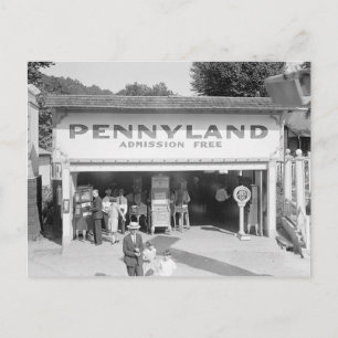 Pennyland Arcade, 1928 Vykort