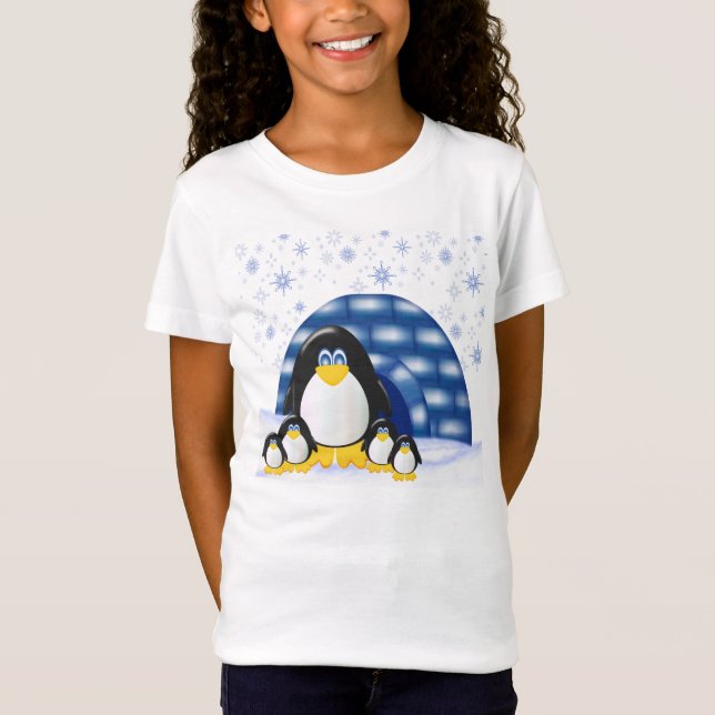 Penquin Party Girls Baby Doll (Passande) Tee (Framsida)