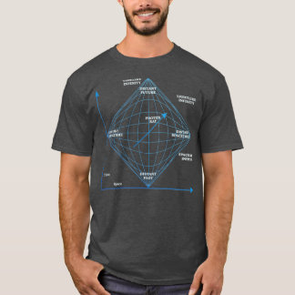 Penrose-diagram i blått t shirt