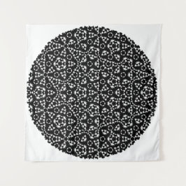 Penrose Tiling Mönster White Black Mg0.25 Tapestry