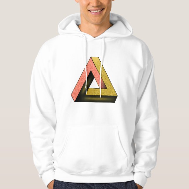 Penrose-triangel, optisk illusion hoodie (Framsida)