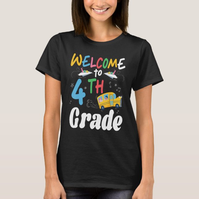 Pens School Buss Studenter Back to school Välkomme T Shirt (Framsida)