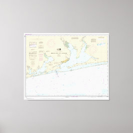 Pensacola Bay och närmar sig Nautical Chart 11382 Canvastryck