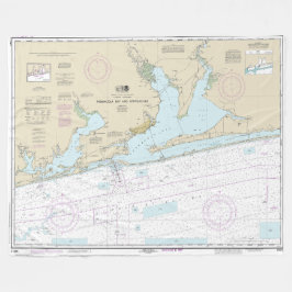 Pensacola Bay och närmar sig Nautical Chart 11382 Fleecefilt