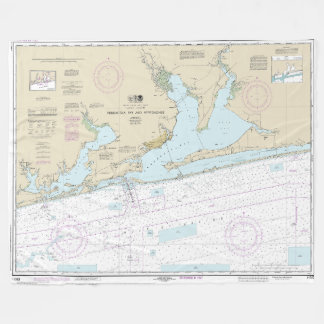 Pensacola Bay och närmar sig Nautical Chart 11382 Fleecefilt
