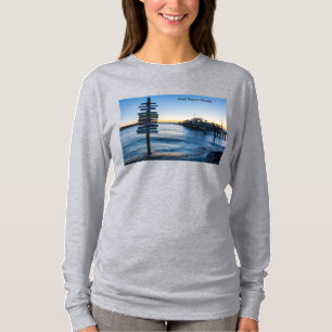 Pensacola Bay Sign Sunset Dock Långärmad Tshirt T Shirt