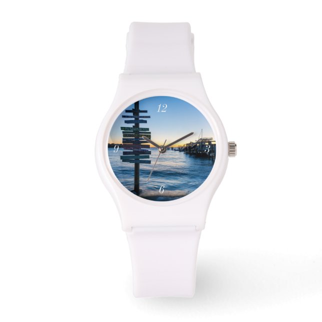 Pensacola Bay-skylt - nedtonad av Dock Watch Armbandsur (Framsida)