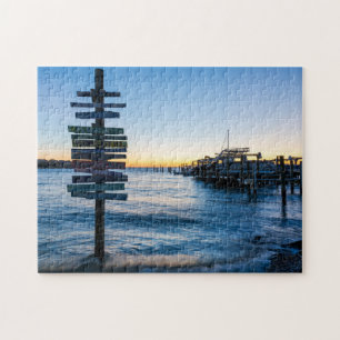 Pensacola Bay-skylt solnedgång av Dock Jigszle Puz Pussel
