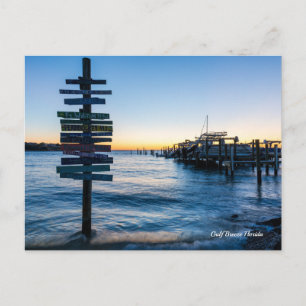 Pensacola Bay-skylt Solnedgång av Dock-vykort Vykort
