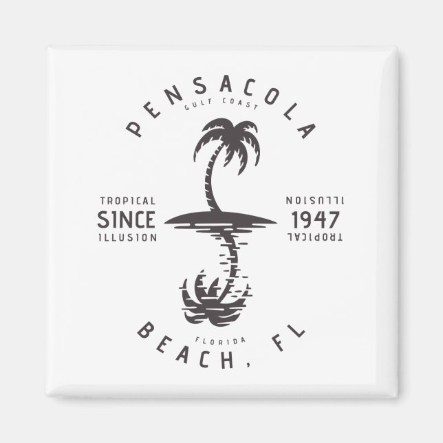 Pensacola Beach FL Magnet (Framsidan)