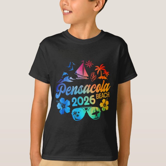 Pensacola Beach Florida 2026 Vacation Tie Dye Summ T Shirt (Framsida)