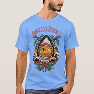 Pensacola Beach Florida Beacher Bukt Kusten Surfin T Shirt