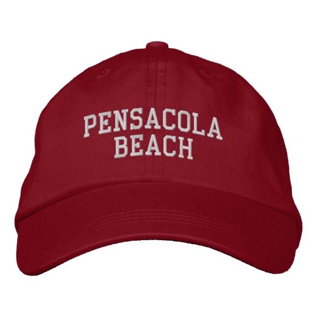 Pensacola Beach Florida Embroized Baseball Hat Broderad Keps (Framsida)