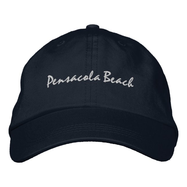 Pensacola Beach Florida Embroized Baseball Hat Broderad Keps (Framsida)