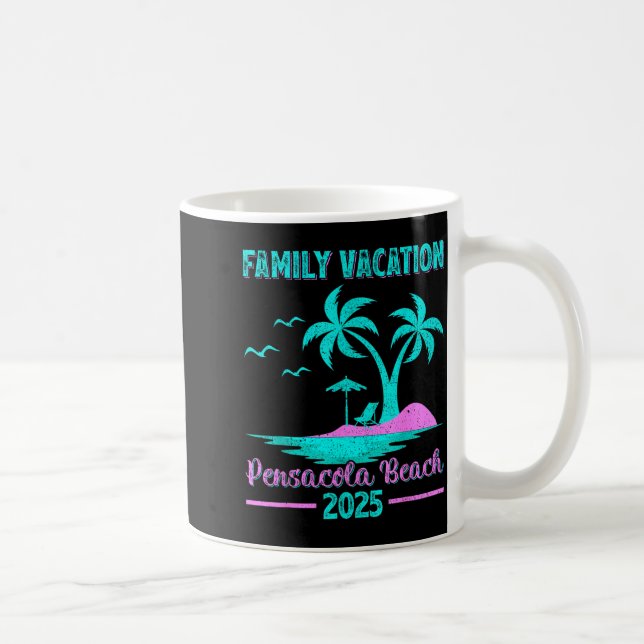 Pensacola Beach Florida Familjesemester 2025 Palm Kaffemugg (Höger)