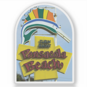 Pensacola Beach Florida Iconic Vintage Sign Klistermärken