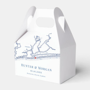 Pensacola Beach Florida Karta Elegant bröllop Presentaskar