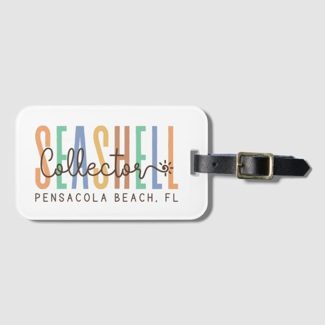 Pensacola Beach Florida (Seashell Collector) Bagagebricka (Framsida horisontal)