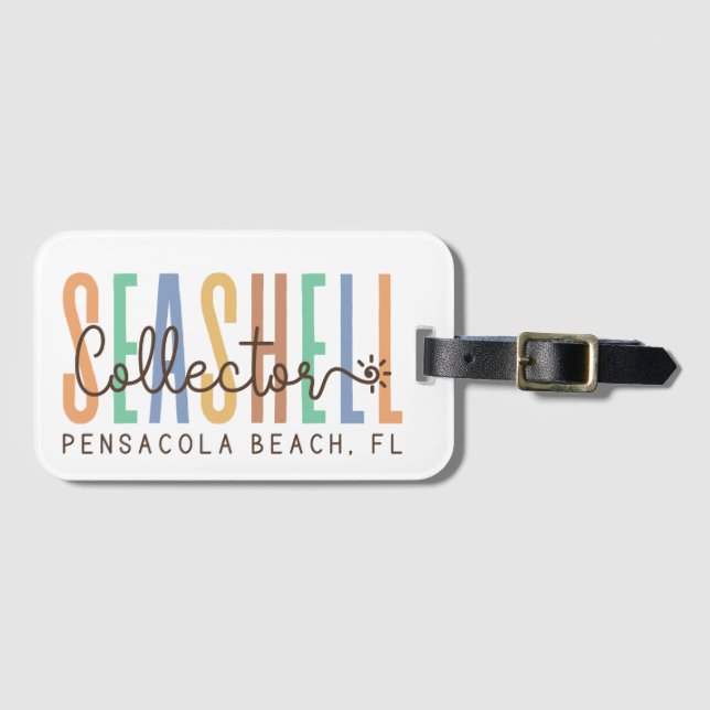 Pensacola Beach Florida (Seashell Collector) Bagagebricka (Framsida horisontal)