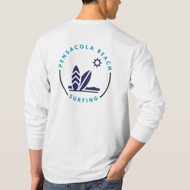 Pensacola Beach Florida Surfing T-Shirt (Baksida)