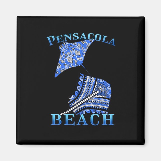Pensacola Beach Florida Vacation Tribal Stingray Magnet (Framsidan)