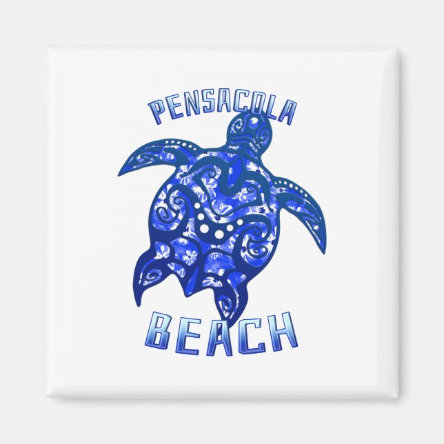 Pensacola Beach Florida Vacation Tribal Turtle Magnet (Framsidan)