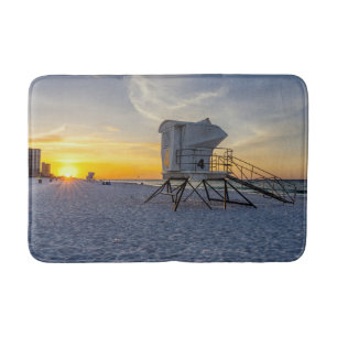 Pensacola Beach Lifeguard Station Sunrise Bath Mat Badrumsmatta