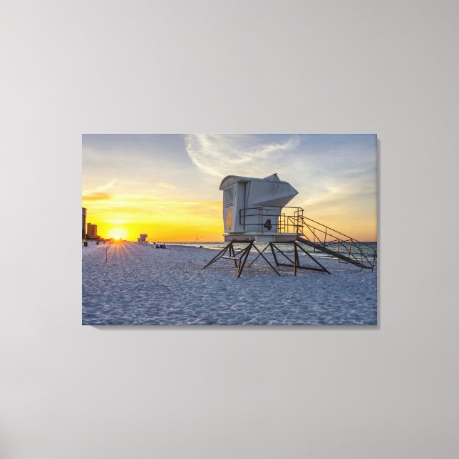 Pensacola Beach Lifeguard Station Sunrise Canvas (Framsida)