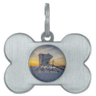 Pensacola Beach Lifeguard Station Sunrise Pet Tag ID-bricka Husdjur
