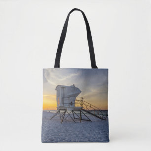 Pensacola Beach Lifeguard Station Sunrise Tote Bag Tygkasse