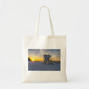 Pensacola Beach Lifeguard Station Sunrise Tote-väs Tygkasse