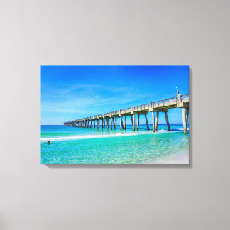Pensacola Beach Pier-Färg fotografering av Tony Canvastryck